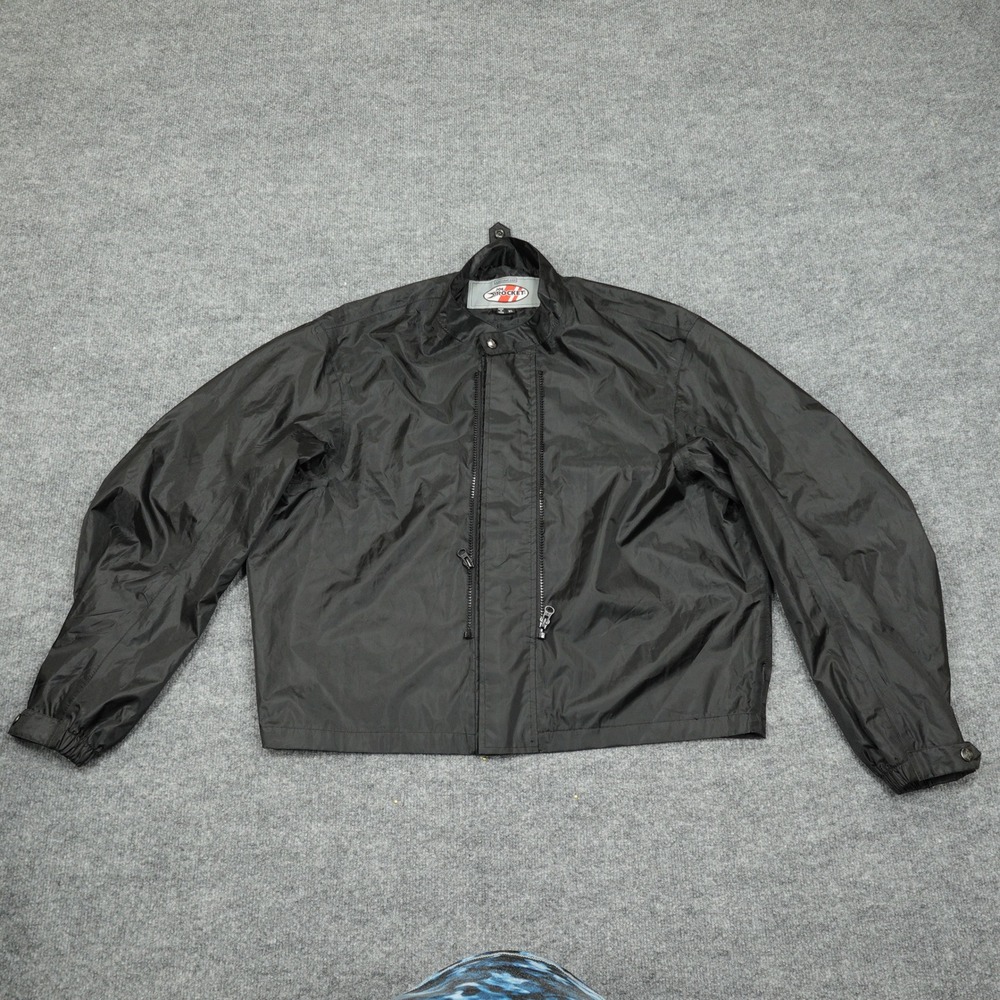 Joe Rocket Jacket Mens XL Black Lightweight Windbreaker Motorcycle Biker Zip